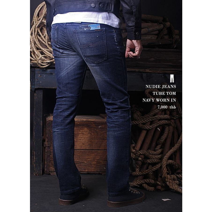 Nudie Jeans Tubetom — Navy Worn In — view 2