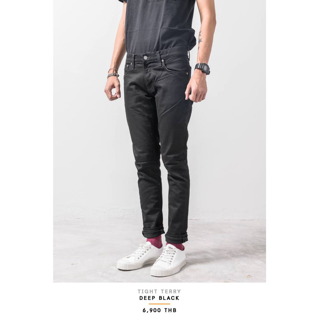 NUDIE JEANS TIGHTTERRY - DEEP BLACK