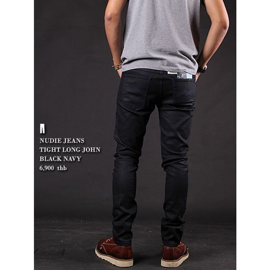 Nudie Jeans Tightlongjohn — Black/Navy — view 2