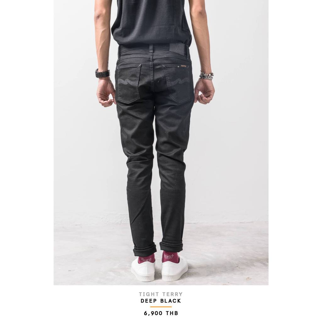 NUDIE JEANS TIGHTTERRY - DEEP BLACK